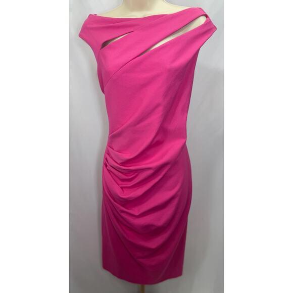 Kevan Hall Fuchsia Pink Jersey Dress - Size 6 - Picture 3 of 16